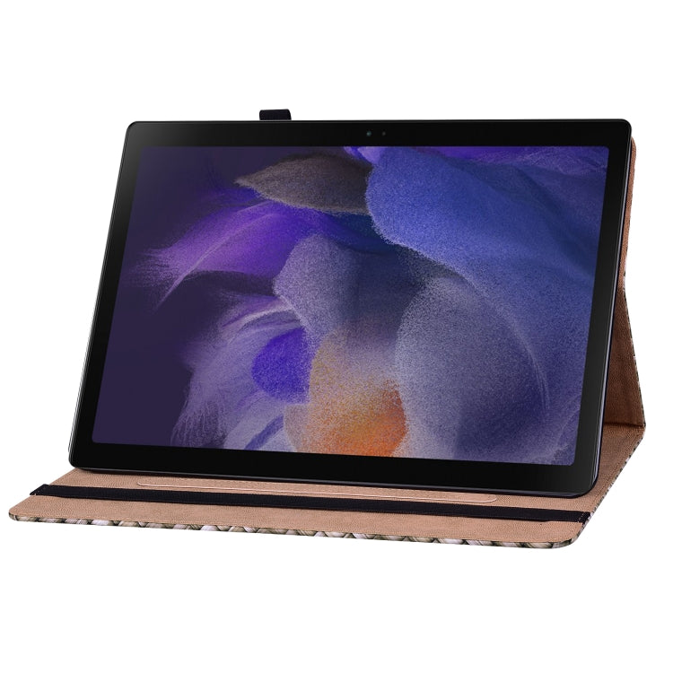 For Samsung Galaxy Tab A8 10.5 2021 Color Weave Leather Tablet Case with Holder(Brown) by bashfashion