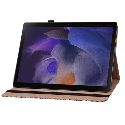 For Samsung Galaxy Tab A8 10.5 2021 Color Weave Leather Tablet Case with Holder(Brown) by bashfashion