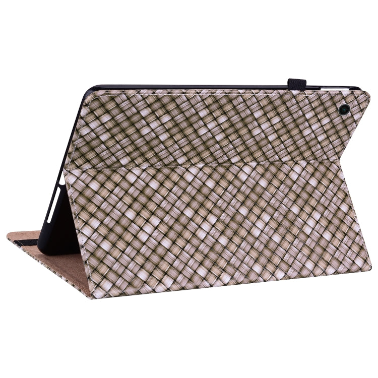 For Samsung Galaxy Tab A8 10.5 2021 Color Weave Leather Tablet Case with Holder(Brown) by bashfashion
