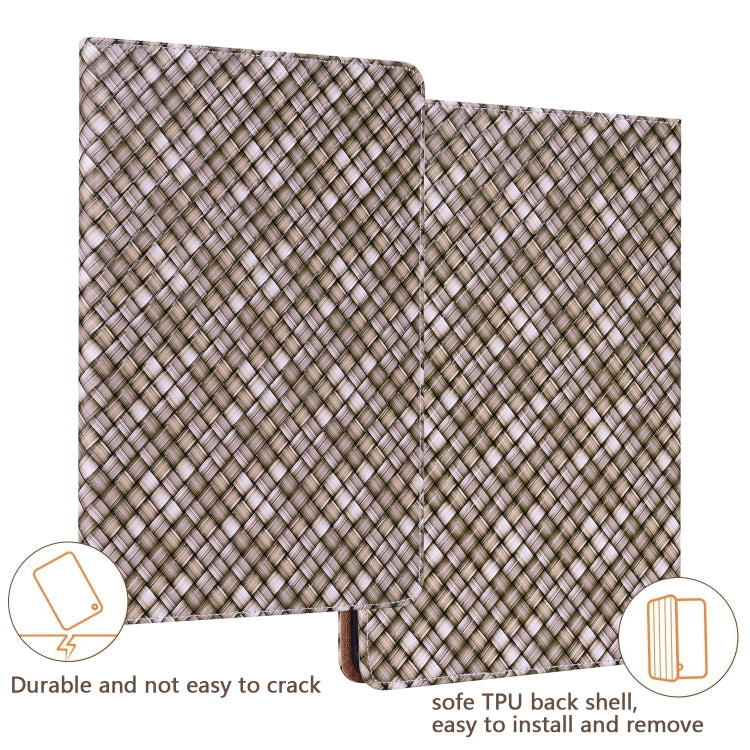 For Samsung Galaxy Tab A8 10.5 2021 Color Weave Leather Tablet Case with Holder(Brown) by bashfashion