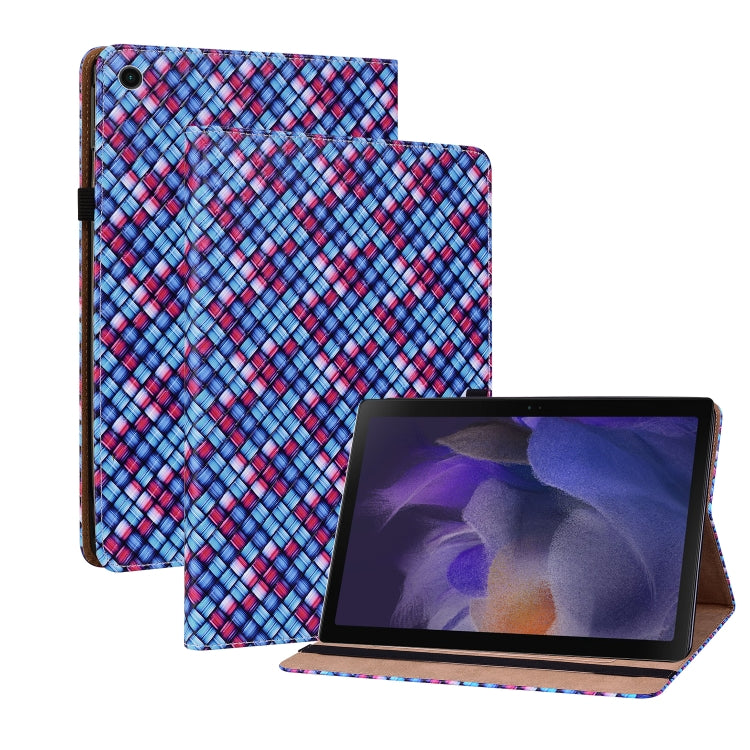 For Samsung Galaxy Tab A8 10.5 2021 Color Weave Leather Tablet Case with Holder(Blue) by bashfashion