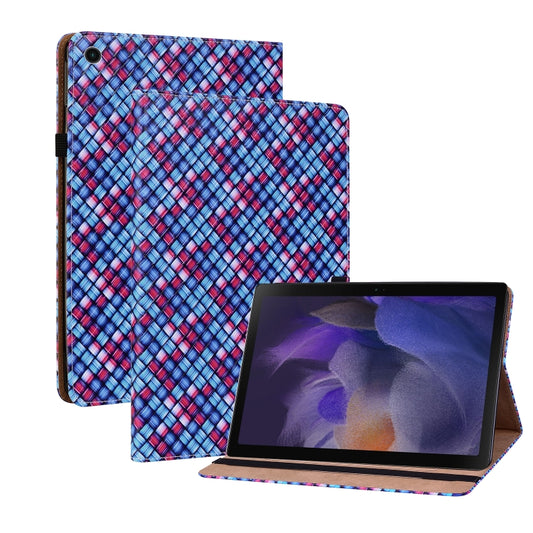 For Samsung Galaxy Tab A8 10.5 2021 Color Weave Leather Tablet Case with Holder(Blue) by bashfashion