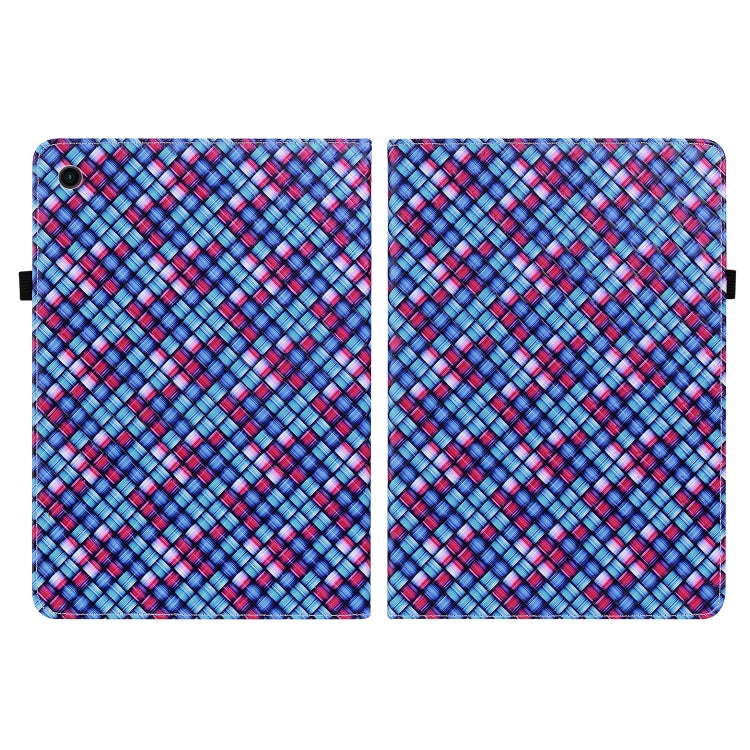 For Samsung Galaxy Tab A8 10.5 2021 Color Weave Leather Tablet Case with Holder(Blue) by bashfashion
