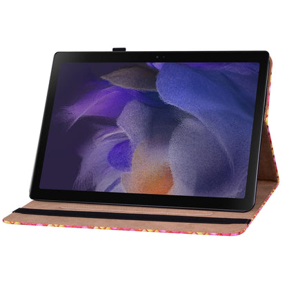 For Samsung Galaxy Tab A8 10.5 2021 Color Weave Leather Tablet Case with Holder(Rose Red) by bashfashion