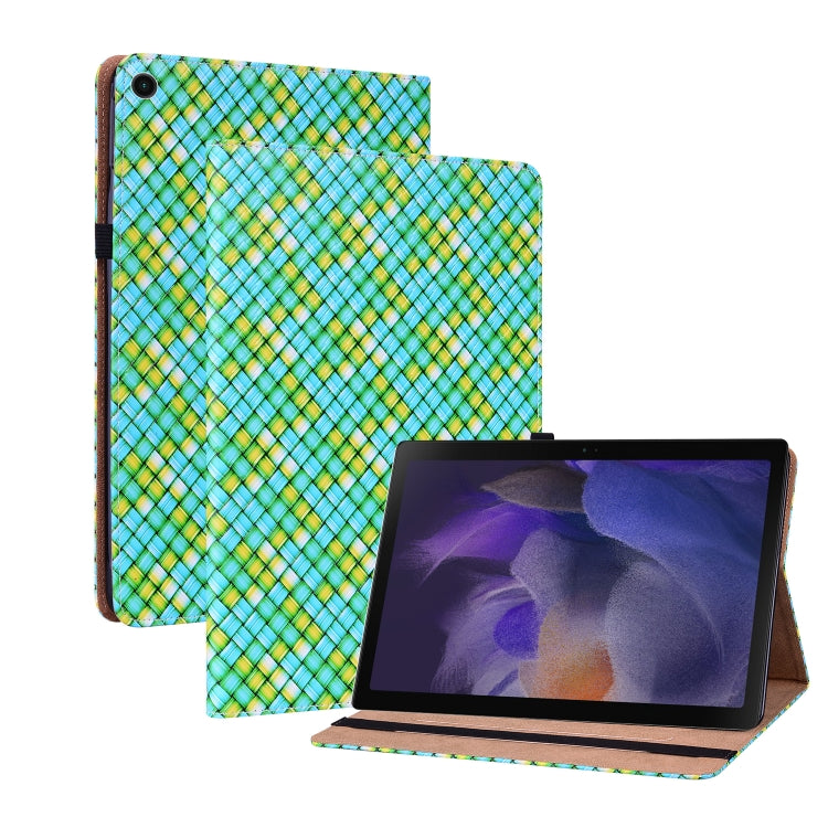 For Samsung Galaxy Tab A8 10.5 2021 Color Weave Leather Tablet Case with Holder(Green) by bashfashion