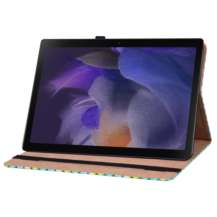 For Samsung Galaxy Tab A8 10.5 2021 Color Weave Leather Tablet Case with Holder(Green) by bashfashion