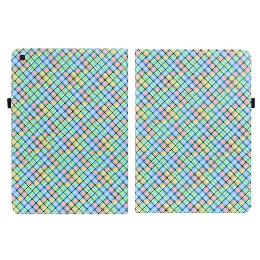 For Samsung Galaxy Tab A 10.1 2019 T510 Color Weave Leather Tablet Case with Holder(Rainbow) by bashfashion