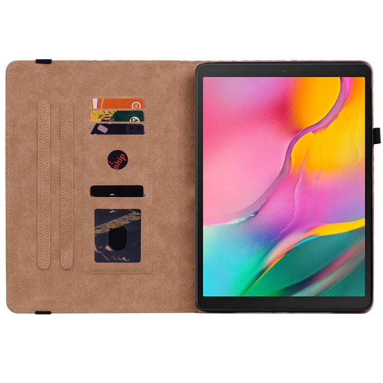 For Samsung Galaxy Tab A 10.1 2019 T510 Color Weave Leather Tablet Case with Holder(Rainbow) by bashfashion