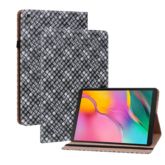 For Samsung Galaxy Tab A 10.1 2019 T510 Color Weave Leather Tablet Case with Holder(Black) by bashfashion