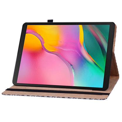 For Samsung Galaxy Tab A 10.1 2019 T510 Color Weave Leather Tablet Case with Holder(Black) by bashfashion