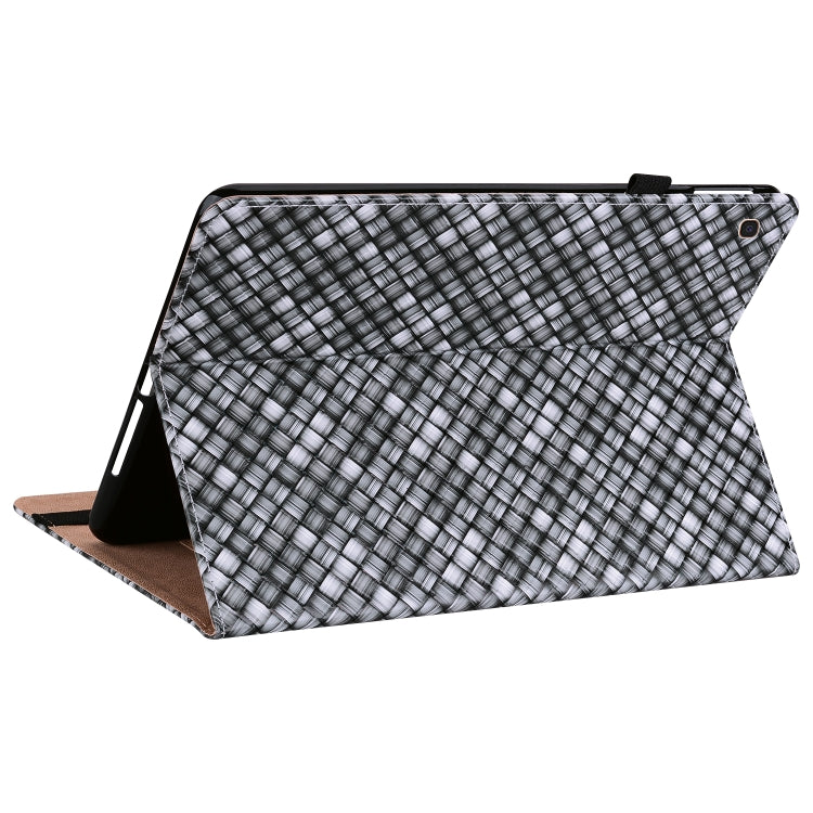 For Samsung Galaxy Tab A 10.1 2019 T510 Color Weave Leather Tablet Case with Holder(Black) by bashfashion