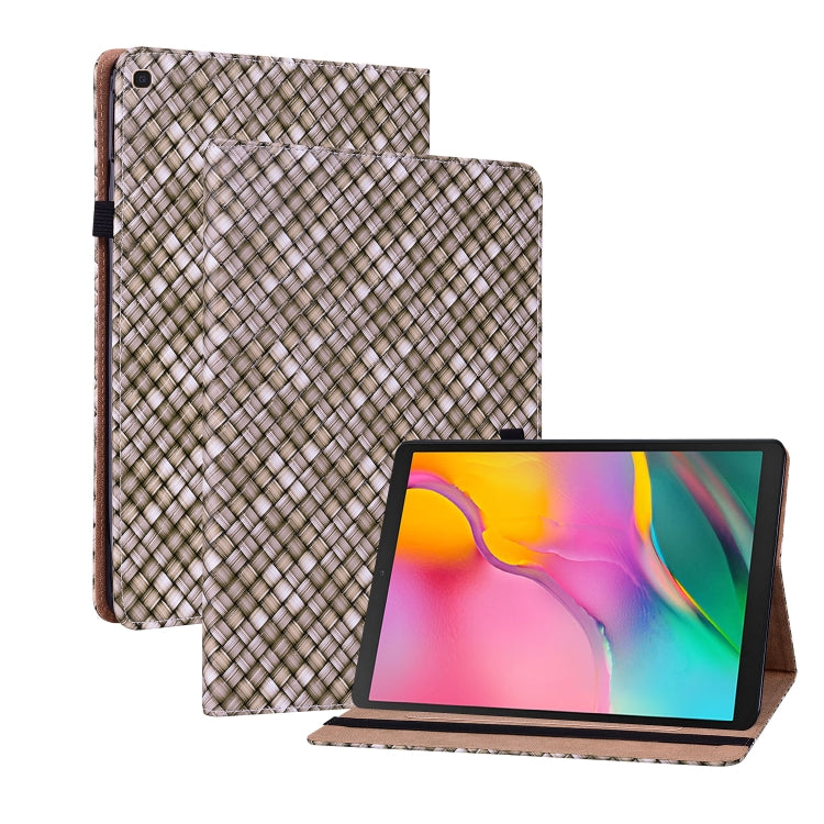 For Samsung Galaxy Tab A 10.1 2019 T510 Color Weave Leather Tablet Case with Holder(Brown) by bashfashion