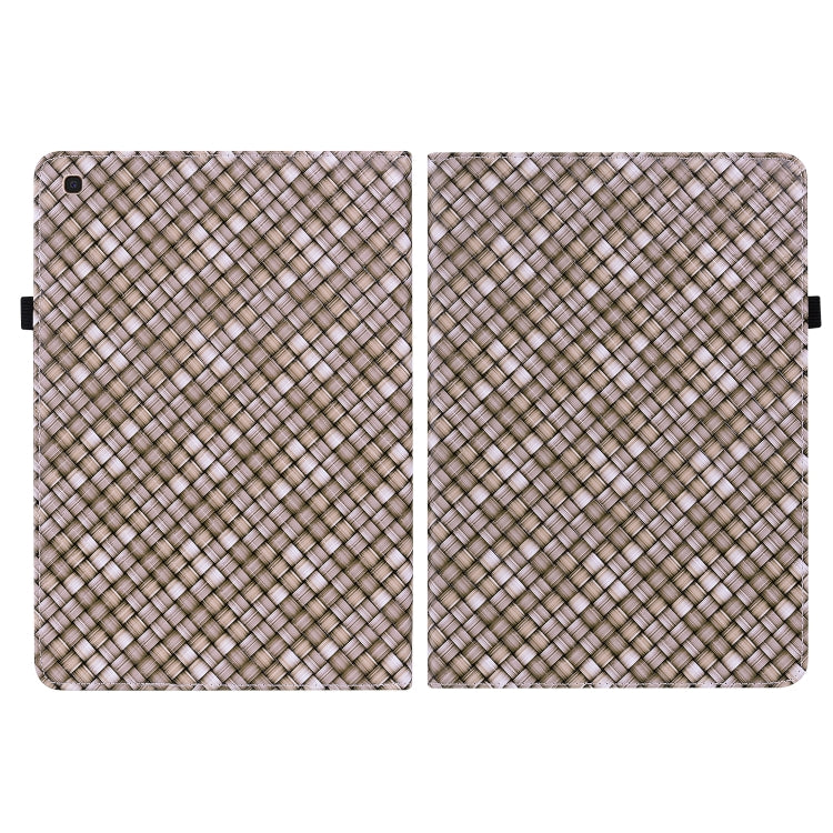 For Samsung Galaxy Tab A 10.1 2019 T510 Color Weave Leather Tablet Case with Holder(Brown) by bashfashion
