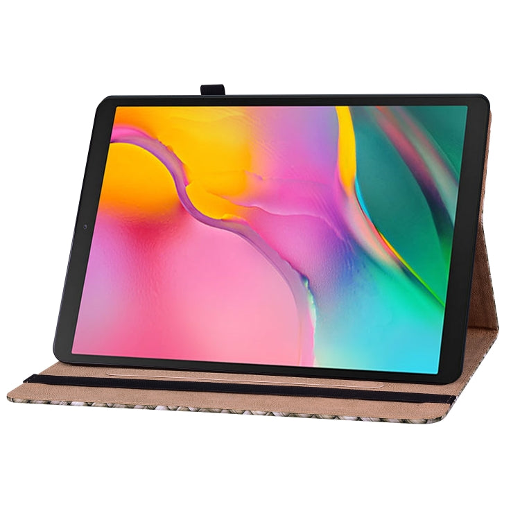 For Samsung Galaxy Tab A 10.1 2019 T510 Color Weave Leather Tablet Case with Holder(Brown) by bashfashion