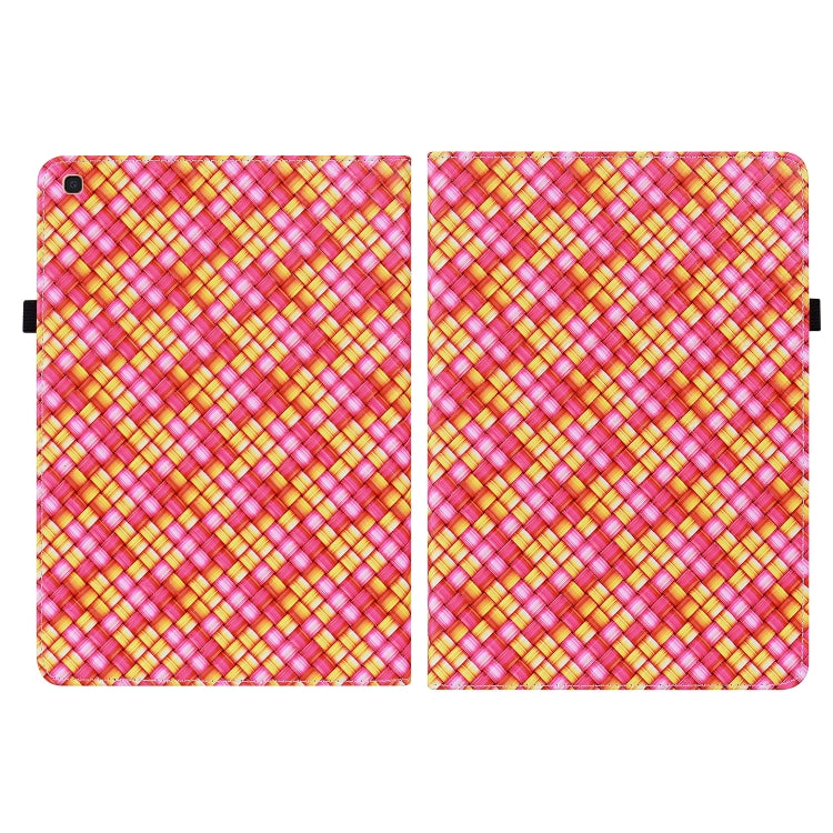 For Samsung Galaxy Tab A 10.1 2019 T510 Color Weave Leather Tablet Case with Holder(Rose Red) by bashfashion