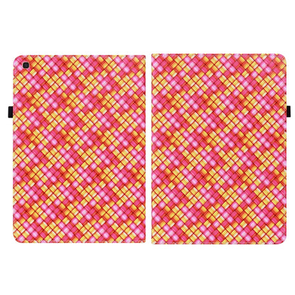 For Samsung Galaxy Tab A 10.1 2019 T510 Color Weave Leather Tablet Case with Holder(Rose Red) by bashfashion