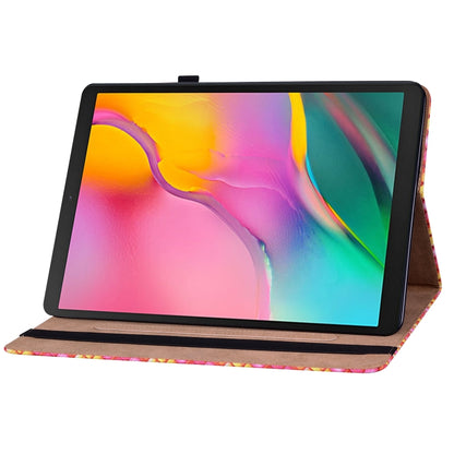 For Samsung Galaxy Tab A 10.1 2019 T510 Color Weave Leather Tablet Case with Holder(Rose Red) by bashfashion