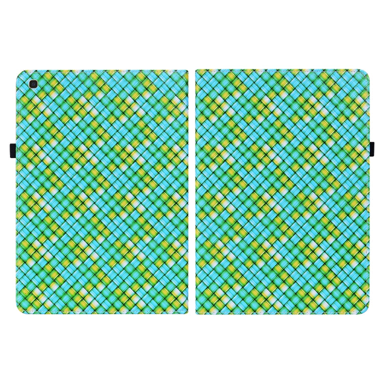 For Samsung Galaxy Tab A 10.1 2019 T510 Color Weave Leather Tablet Case with Holder(Green) by bashfashion