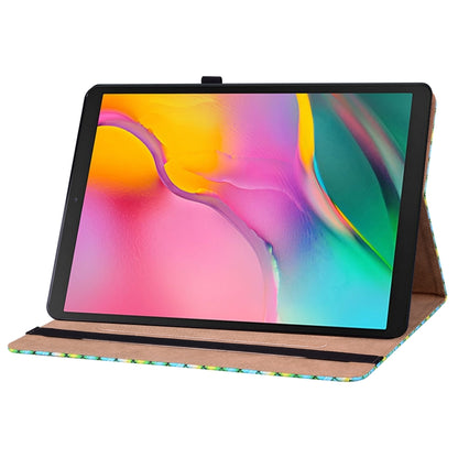 For Samsung Galaxy Tab A 10.1 2019 T510 Color Weave Leather Tablet Case with Holder(Green) by bashfashion