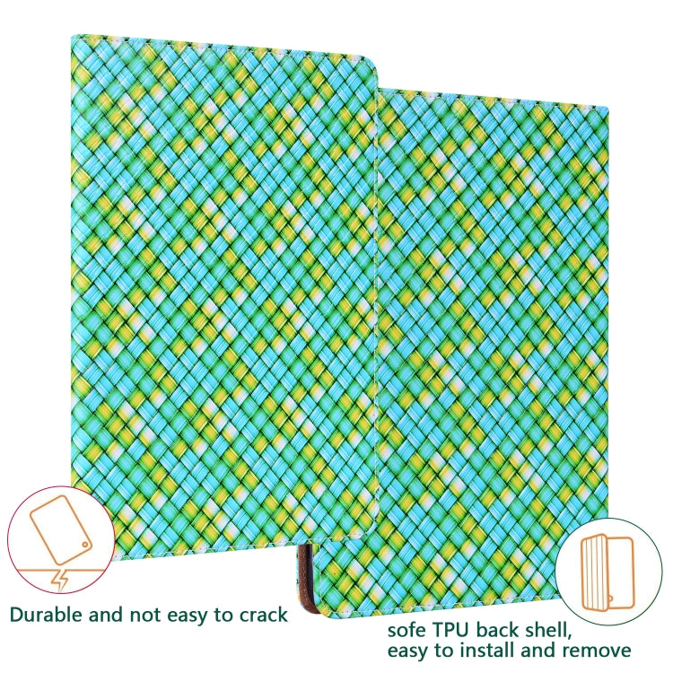 For Samsung Galaxy Tab A 10.1 2019 T510 Color Weave Leather Tablet Case with Holder(Green) by bashfashion