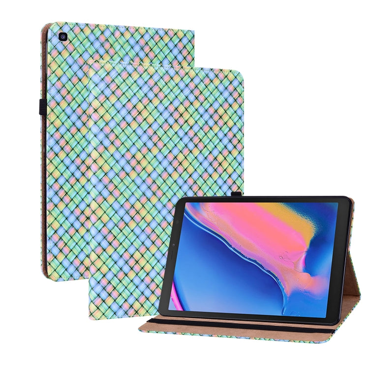 For Samsung Galaxy Tab A 8.0 2019 T290 Color Weave Leather Tablet Case with Holder(Rainbow) by bashfashion