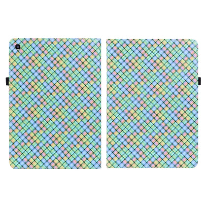 For Samsung Galaxy Tab A 8.0 2019 T290 Color Weave Leather Tablet Case with Holder(Rainbow) by bashfashion