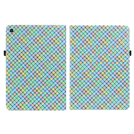 For Samsung Galaxy Tab A 8.0 2019 T290 Color Weave Leather Tablet Case with Holder(Rainbow) by bashfashion