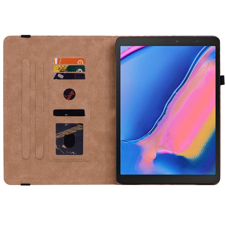 For Samsung Galaxy Tab A 8.0 2019 T290 Color Weave Leather Tablet Case with Holder(Rainbow) by bashfashion