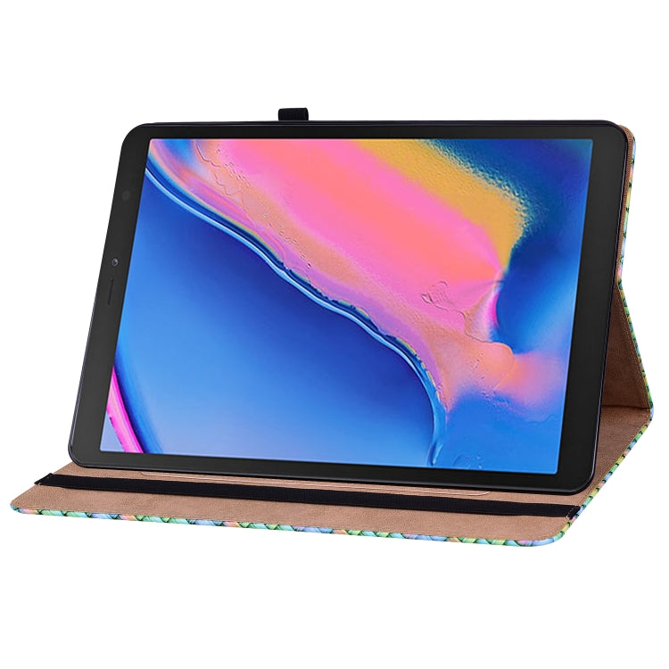 For Samsung Galaxy Tab A 8.0 2019 T290 Color Weave Leather Tablet Case with Holder(Rainbow) by bashfashion