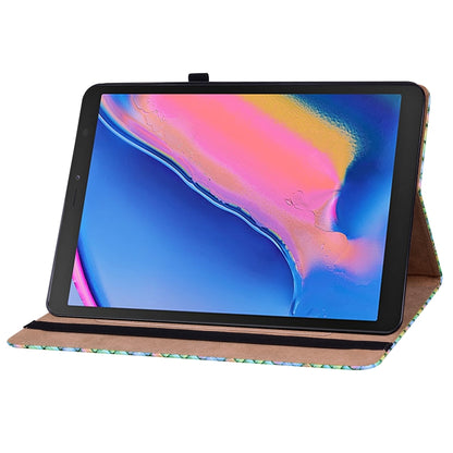 For Samsung Galaxy Tab A 8.0 2019 T290 Color Weave Leather Tablet Case with Holder(Rainbow) by bashfashion