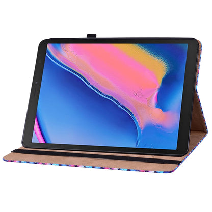 For Samsung Galaxy Tab A 8.0 2019 T290 Color Weave Leather Tablet Case with Holder(Blue) by bashfashion