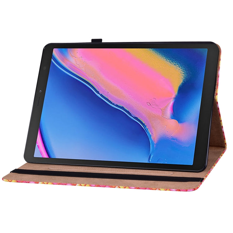 For Samsung Galaxy Tab A 8.0 2019 T290 Color Weave Leather Tablet Case with Holder(Rose Red) by bashfashion