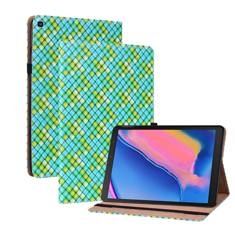 For Samsung Galaxy Tab A 8.0 2019 T290 Color Weave Leather Tablet Case with Holder(Green) by bashfashion