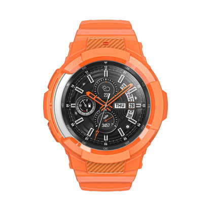 For Samsung Galaxy Watch4 Classic 42mm Carbon Fiber Sport Silicone Integrated Watch Band(Orange) by bashfashion