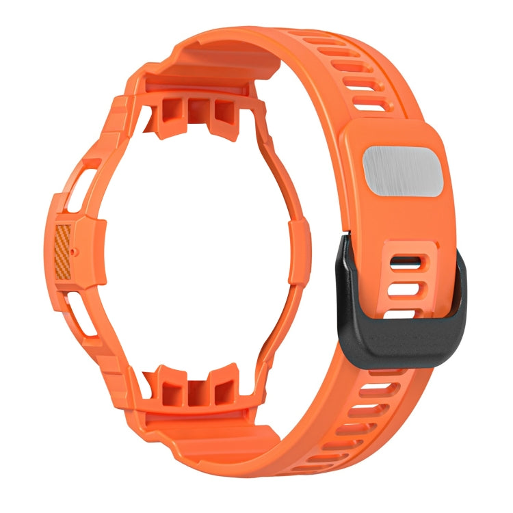 For Samsung Galaxy Watch4 Classic 42mm Carbon Fiber Sport Silicone Integrated Watch Band(Orange) by bashfashion