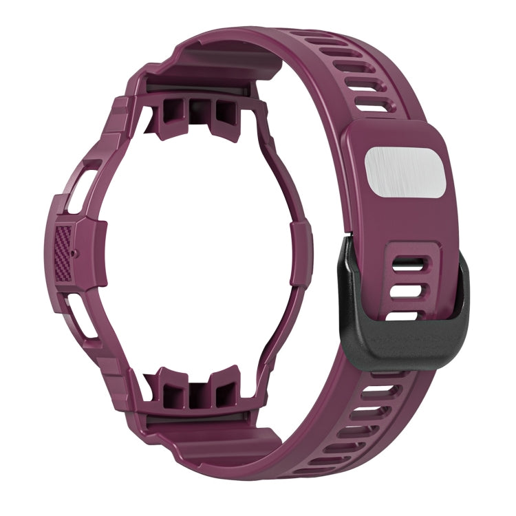 For Samsung Galaxy Watch4 Classic 42mm Carbon Fiber Sport Silicone Integrated Watch Band(Wine Red) by bashfashion