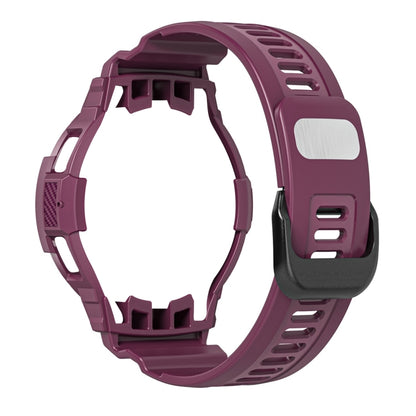 For Samsung Galaxy Watch4 Classic 42mm Carbon Fiber Sport Silicone Integrated Watch Band(Wine Red) by bashfashion