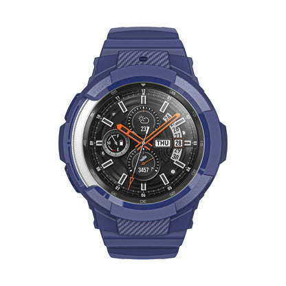 For Samsung Galaxy Watch4 Classic 42mm Carbon Fiber Sport Silicone Integrated Watch Band(Midnight Blue) by bashfashion