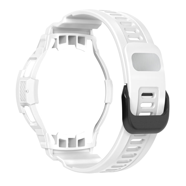 For Samsung Galaxy Watch4 Classic 42mm Carbon Fiber Sport Silicone Integrated Watch Band(White) by bashfashion