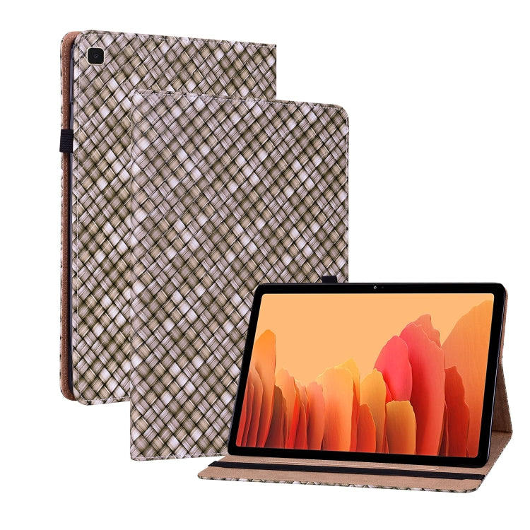 For Samsung Galaxy Tab A7 10.4 2020 Color Weave Smart Leather Tablet Case(Brown) by bashfashion