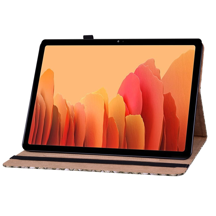 For Samsung Galaxy Tab A7 10.4 2020 Color Weave Smart Leather Tablet Case(Brown) by bashfashion