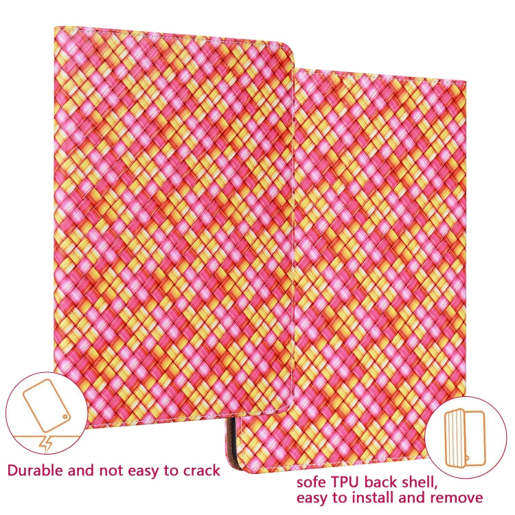 For Samsung Galaxy Tab A7 10.4 2020 Color Weave Smart Leather Tablet Case(Rose Red) by bashfashion