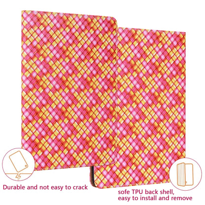 For Samsung Galaxy Tab A7 10.4 2020 Color Weave Smart Leather Tablet Case(Rose Red) by bashfashion