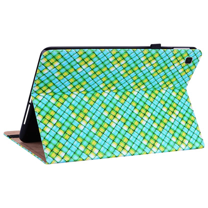 For Samsung Galaxy Tab A7 10.4 2020 Color Weave Smart Leather Tablet Case(Green) by bashfashion