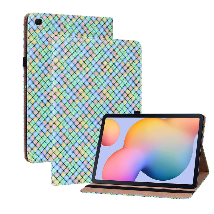 For Samsung Galaxy Tab S6 Lite Color Weave Smart Leather Tablet Case(Rainbow) by bashfashion