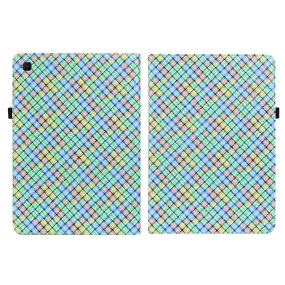 For Samsung Galaxy Tab S6 Lite Color Weave Smart Leather Tablet Case(Rainbow) by bashfashion