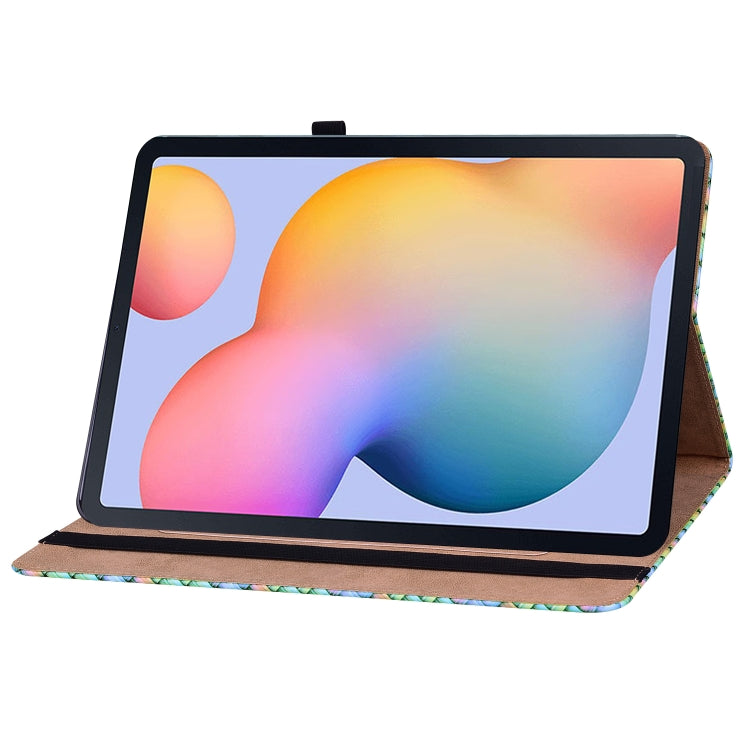 For Samsung Galaxy Tab S6 Lite Color Weave Smart Leather Tablet Case(Rainbow) by bashfashion