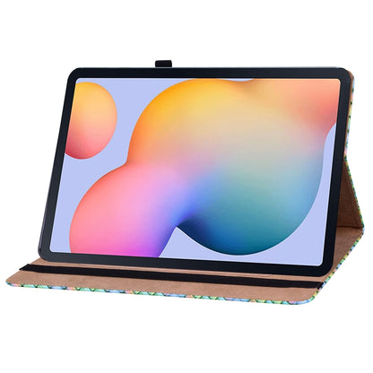 For Samsung Galaxy Tab S6 Lite Color Weave Smart Leather Tablet Case(Rainbow) by bashfashion