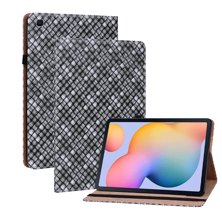 For Samsung Galaxy Tab S6 Lite Color Weave Smart Leather Tablet Case(Black) by bashfashion