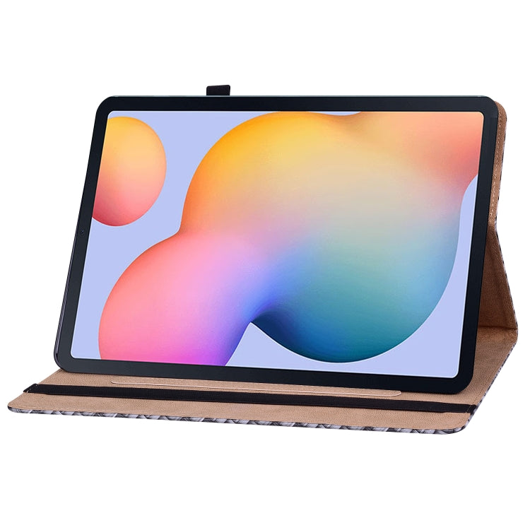 For Samsung Galaxy Tab S6 Lite Color Weave Smart Leather Tablet Case(Black) by bashfashion